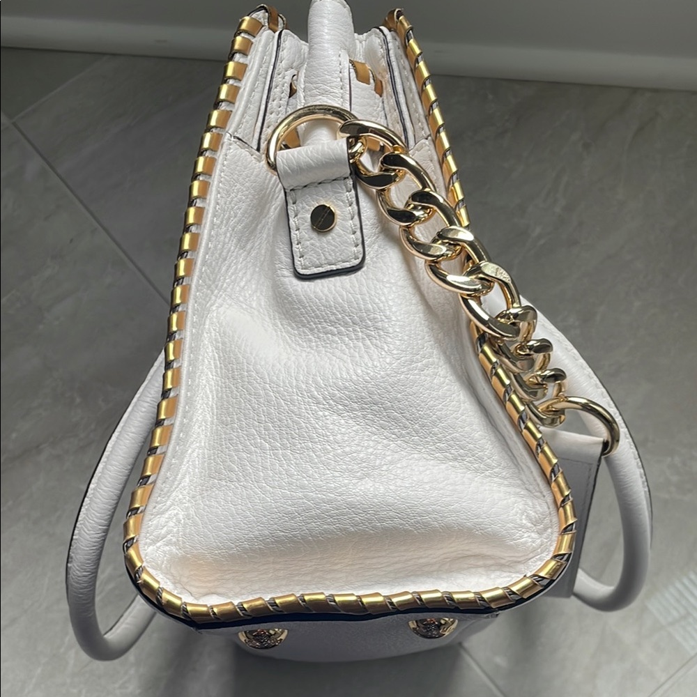 Michael Kors White and Gold Satchel bag leather - Picture 4 of 12